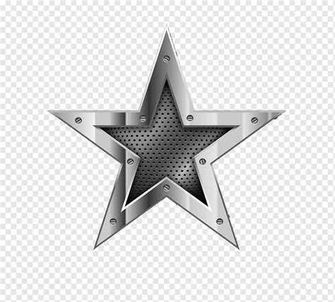 Silver Metallic Pentagram Five Pointed Star Textured Gradual Change