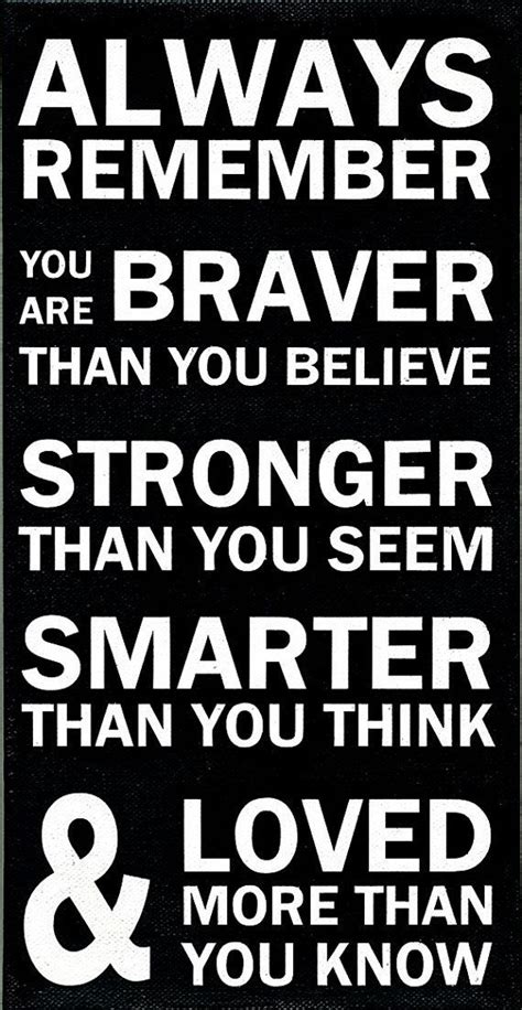 Always remember sign, quote nursery sign, inspirational nursery sign, you are braver than you believe, stronger than you seem, you are loved. Pin by Heroes in Recovery on Inspiration & Quotes | Pinterest