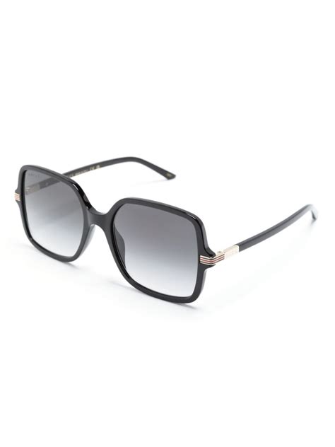 Gucci Eyewear Logo Engraved Oversize Frame Sunglasses Farfetch