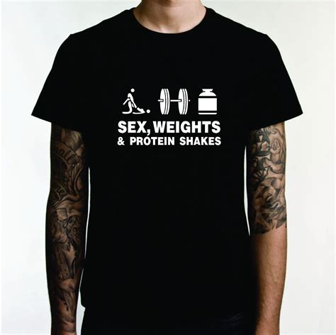 Sex Weights And Protein Shakes Custom T Shirt Jdm Humour Meme Ts Supreme