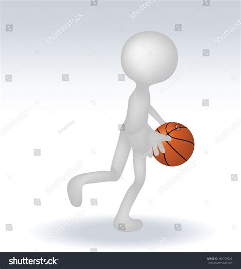 3d Human Basketball Player Ball On Stock Vector Royalty Free