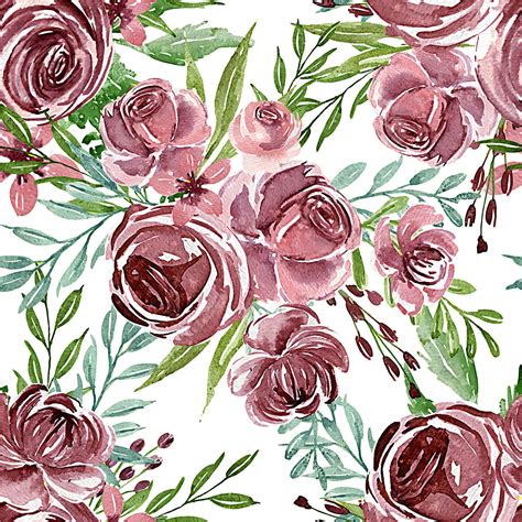 Watercolor Flowers Seamless Vector Png Images Seamless Pattern Of