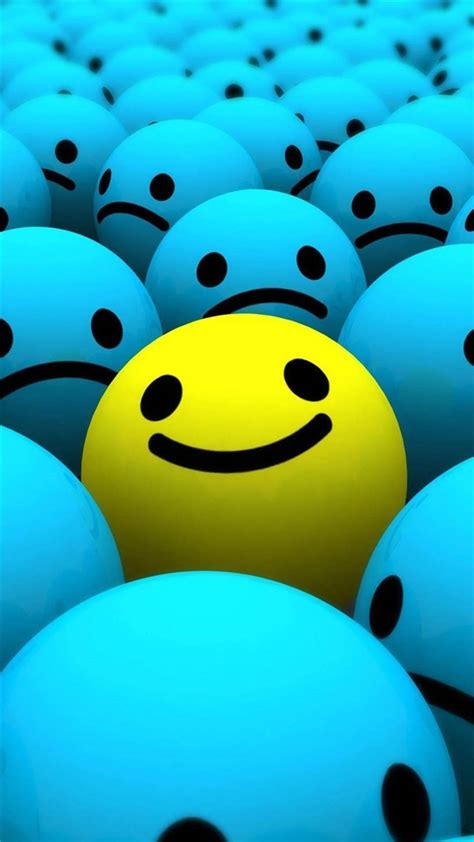Download Smiley Ball With Blue Sad Balls Wallpaper