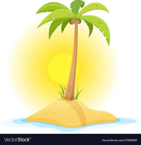 Palm Tree On Tropical Desert Island Royalty Free Vector