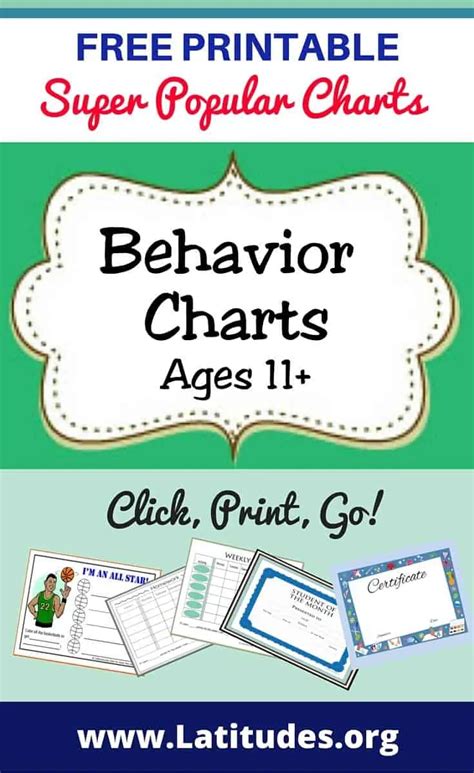 Free Printable Behavior Charts Ages 11 Acn Latitudes