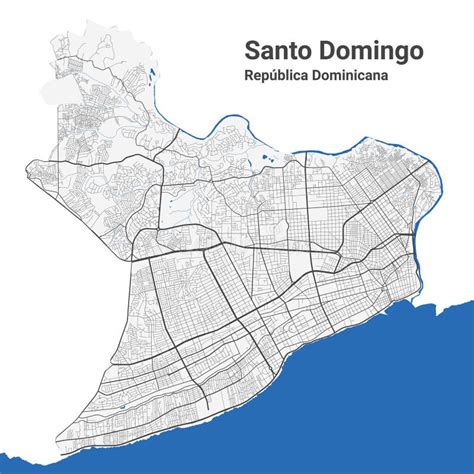 Mapa Del Vector Santo Domingo Mapa Detallado Del área Administrativa