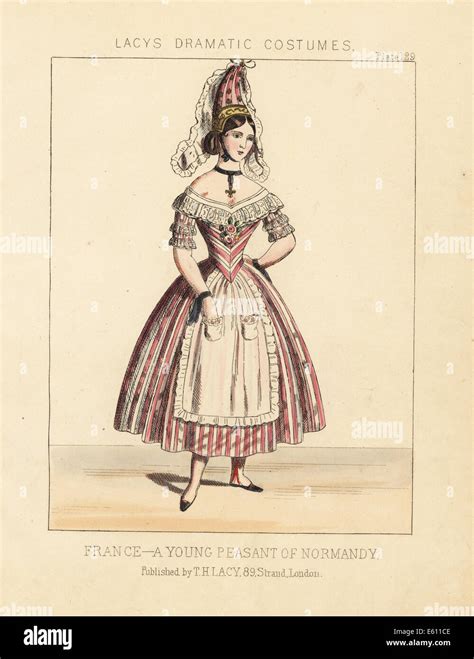 Peasant Girl Of Normandy France 19th Century Stock Photo Alamy