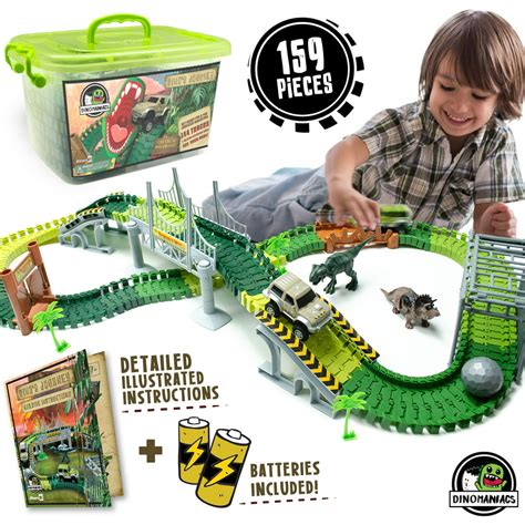 Jitterygit Dinosaur Train Track Toy Jurassic Escape World Build An