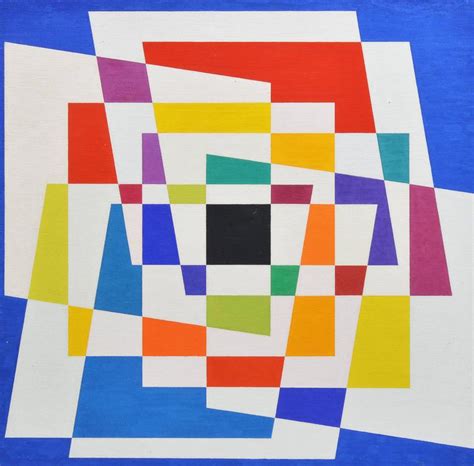 Unknown Mid Century Geometric Abstraction Painting For Sale At 1stdibs