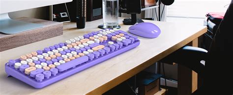Wireless Keyboard Mouse Combo Geezer Deep Purple Full