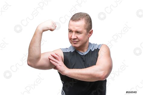 Man Showing Biceps Muscles Stock Photo Crushpixel