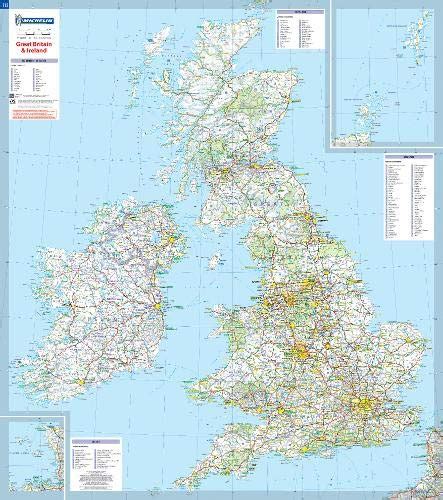 Great Britain And Ireland Michelin Encapsulated Wall Map Michelin