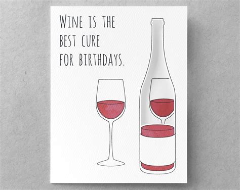 Funny Birthday Card Wine Birthday Card Sister Birthday Card Etsy
