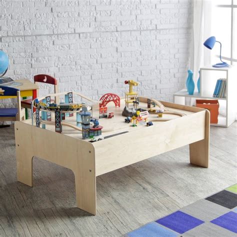 Birch Wood Modern Kids Train Table Contemporary Kids Tables And