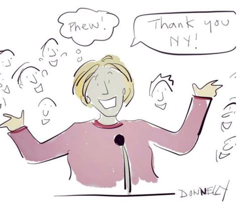 Cartoonist Liza Donnelly Captures Hillary Clintons Relief At Ny Win