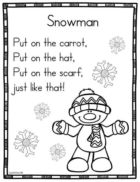 17 Winter Themed Sight Word Poems For Shared Reading For Beginning