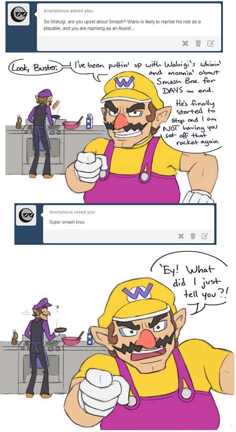 Ask Waluigi And Wario Super Smash Brothers Know Your Meme