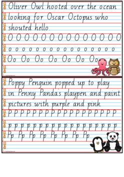 Handwriting Copy Cards - Queensland Year 2 print and pre-cursive