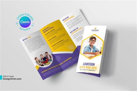 Education Trifold Brochure Design Canva Template