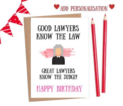 Lawyer Birthday Card Funny Lawyer Cards Personalised