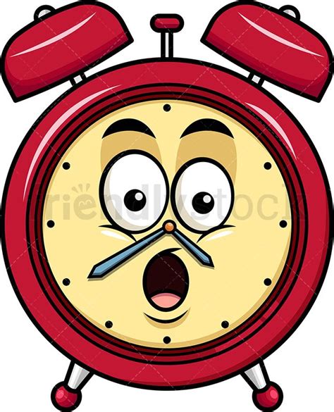 Surprised Alarm Clock Emoji Royalty Free Stock Vector Illustration Of