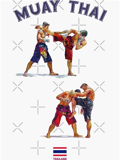 Traditional Muay Thai Kickboxing Thailand Sticker By Vintcam Redbubble