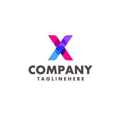 Abstract Colorful Letter X Logo Design For Business Company With Modern