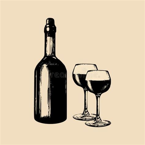 Wine Bottle Sketch Stock Illustrations 11039 Wine Bottle Sketch