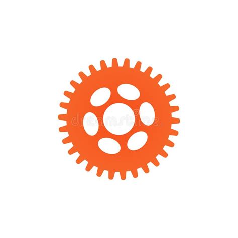 Gear Icon Vector Simple Flat Symbol Perfect Orange Pictogram