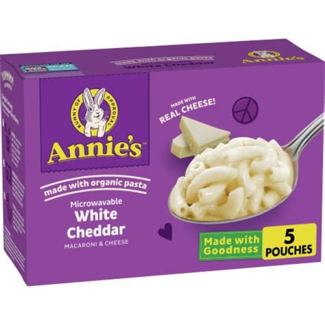 annie s organic white cheddar microwave mac n cheese macaroni and cheese dinner packets 5 ct