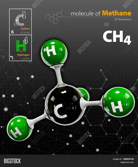 Illustration Methane Molecule Image And Photo Bigstock