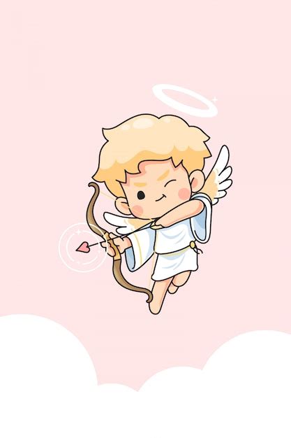 Premium Vector Cute Cupid Cartoon For Valentine Day Concept