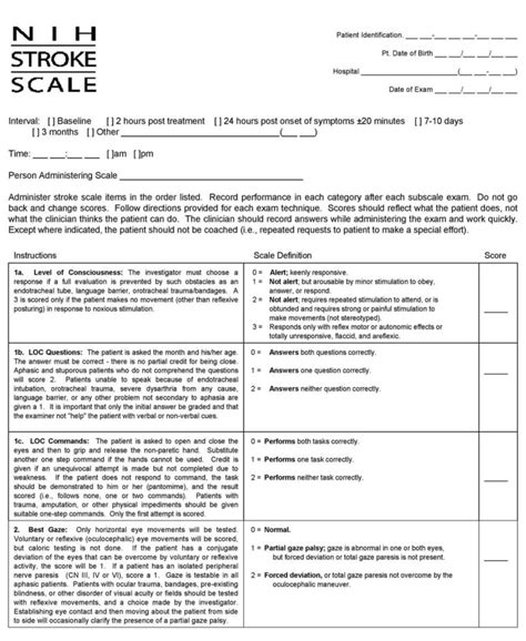Nih Stroke Scale Printable Select This Course To Learn Or Review How To