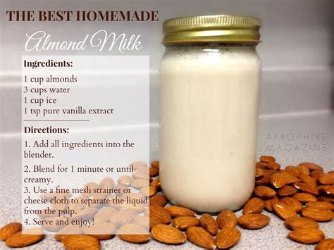 Creamy, nutty almond milk doesn't just taste delicious in cereal and coffee. DIY Homemade Almond Milk Recipes🍶 | Trusper