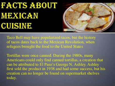 Interesting Unknown Facts About Mexican Cuisine