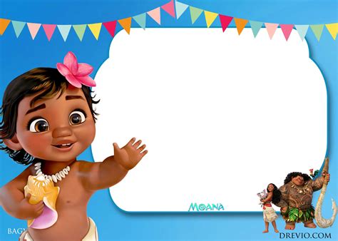 moana baby shower invitation template