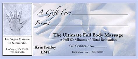 Yes, your ideal massage therapy gift cards are just a few tweaks away. Massage Gift Certificates Las Vegas