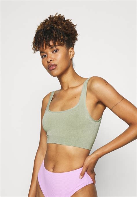 out from under for urban outfitters imogen square neck seamless bralette bustier pear