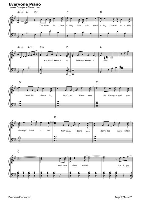 As this song is a musical it contains a few parts that are very different from each other. Easy Piano Sheet Music Let It Go Free - Music Sheet Collection