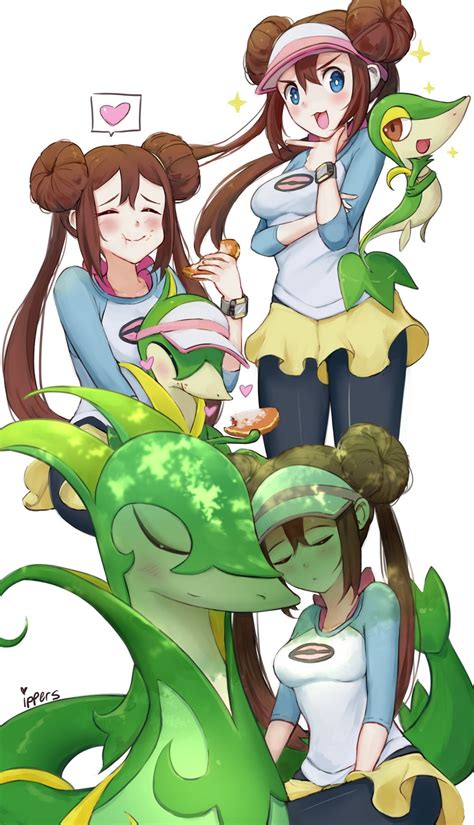 Rosa Snivy Serperior And Servine Pokemon And More Drawn By