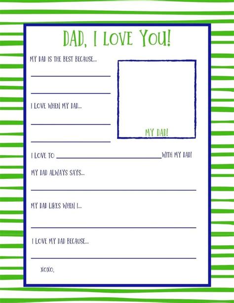 Free Printable Fathers Day Letter From Kids Fathers Day Letters