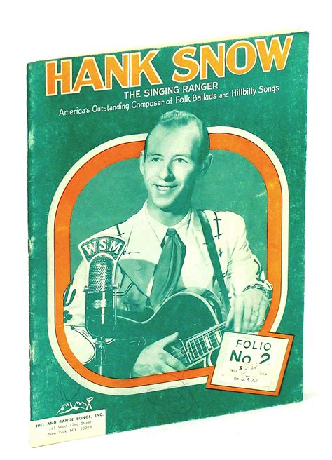 Hank Snow Folio No 2 Two By Snow Hank Good Paperback 1951 First