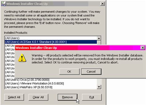 Windows Installer Cleanup Utility
