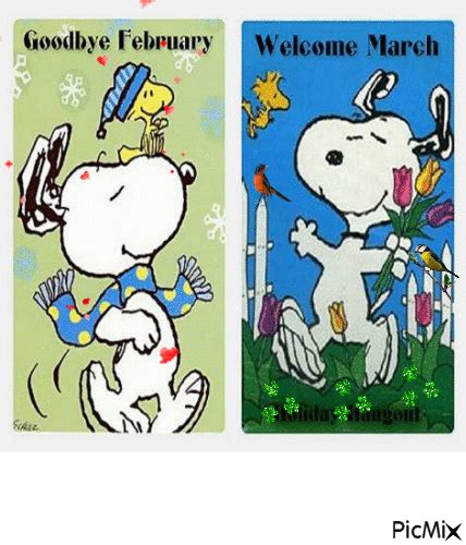 Snoopy Goodbye February Welcome March Pictures Photos And Images For