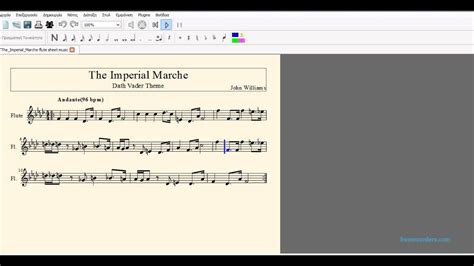 Play at 100 bpm (96 for the midi) may the force be with you. The Imperial march Dath Vader's theme sheet music for flute - YouTube