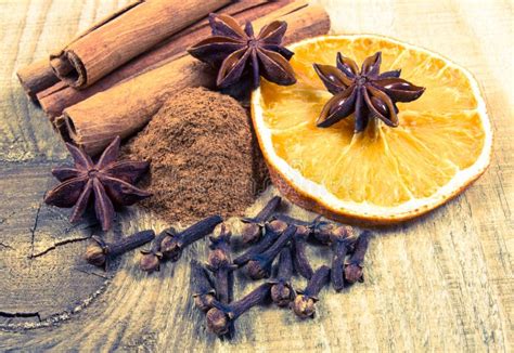 Warming Spices Cinnamon Star Anise Cloves Stock Image Image Of