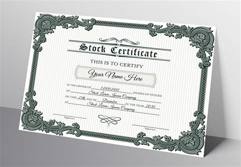 Looking For A Printable Stock Certificate Template This Diy Editable Stock Certificate Can Be