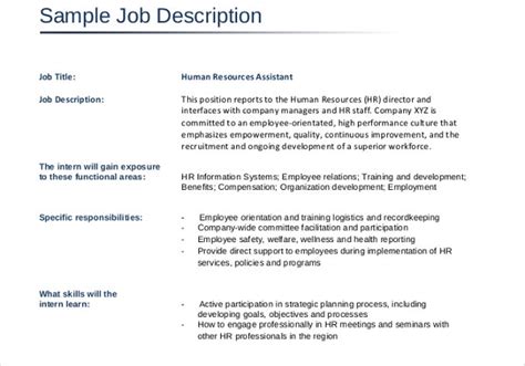 Job Description Templates 32 Free Word Excel Pdf Free And Premium