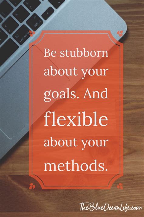 Be Stubborn About Your Goals And Flexible About Your Methods