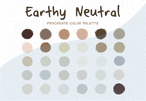 Earthy Neutral Color Palette Procreate Palette Colour Etsy